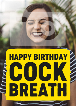 A Birthday card to feature someone that always has dick breath? have they ever heard of chewing gum or even toothpaste for that matter? A photo upload Birthday card designed by Scribbler.